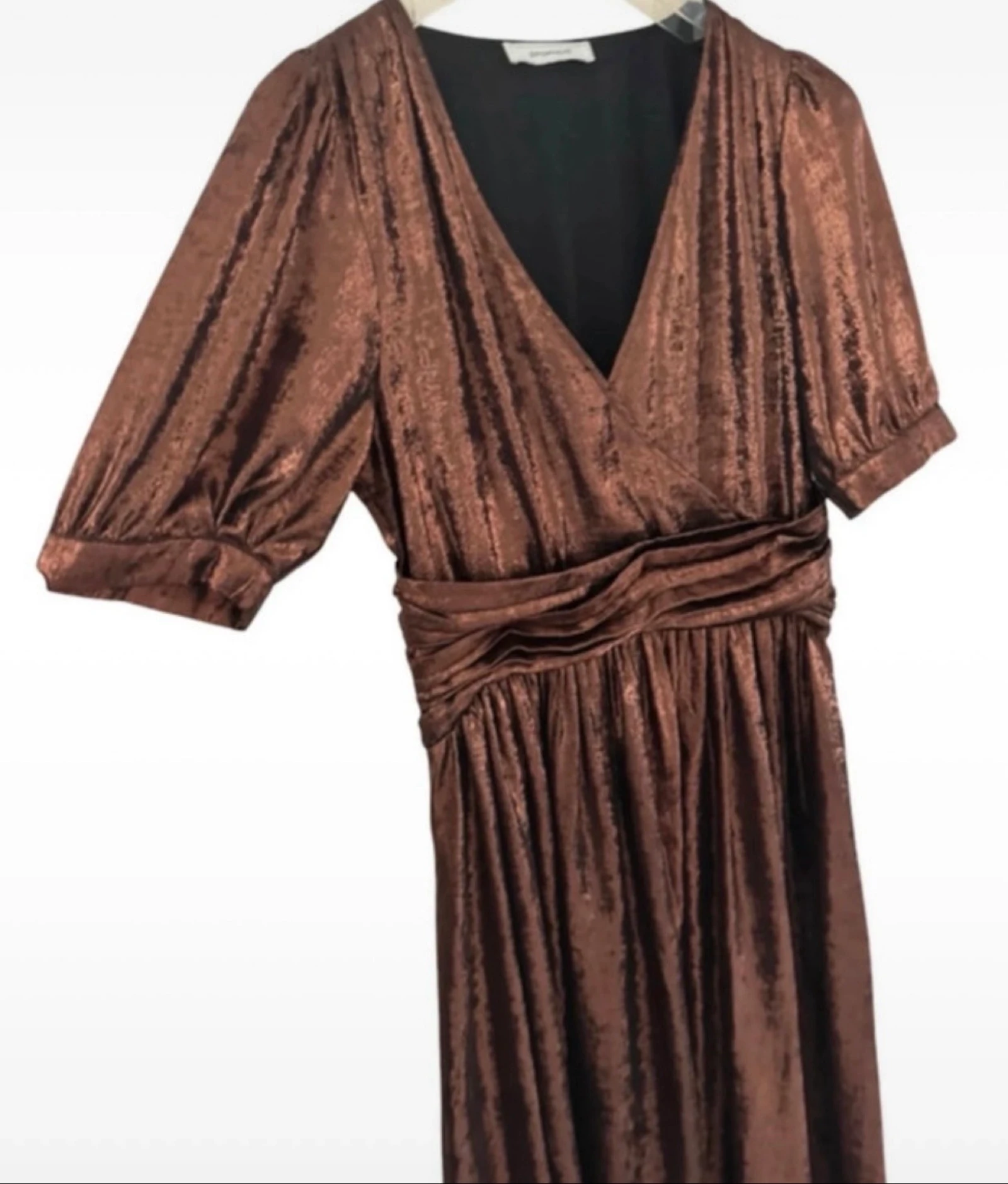 Vestido midi bronce metálico de Promod, talla L 40 – photo 5